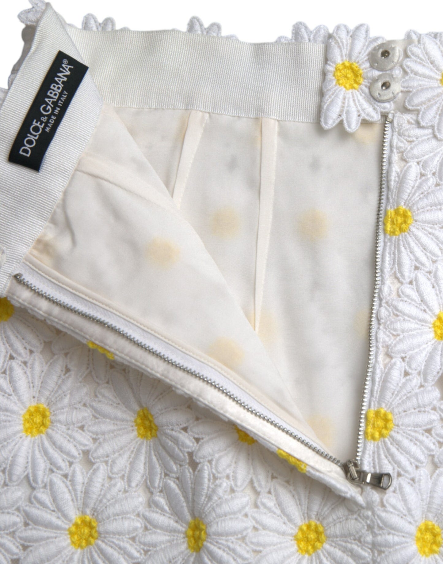 - White Floral A-line Mini Skirt