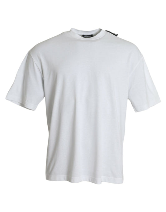 - Off White Cotton Jersey Round Neck T-shirt