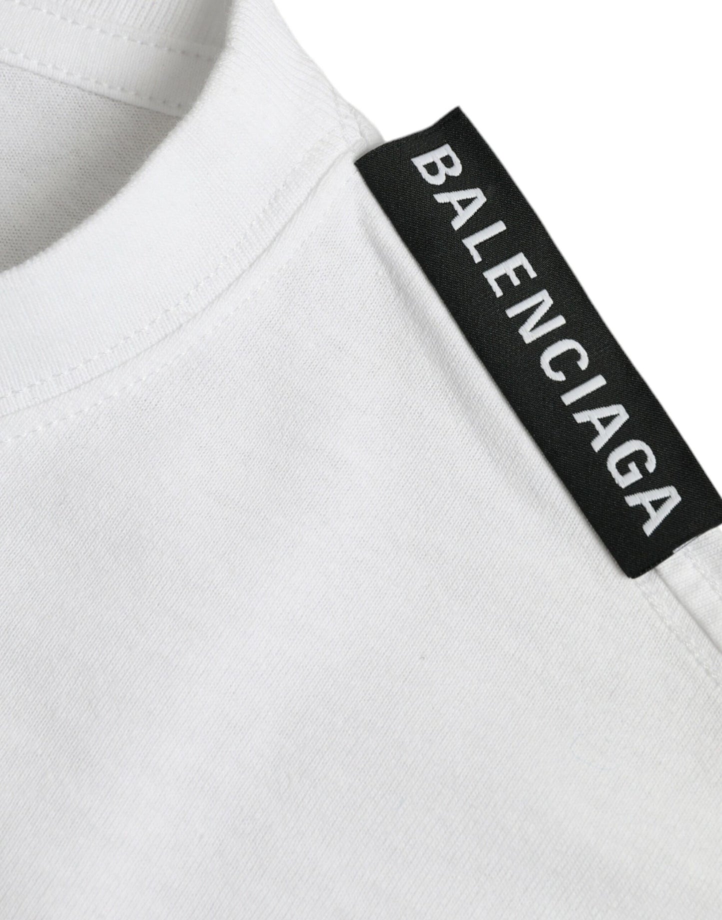 - Off White Cotton Jersey Round Neck T-shirt
