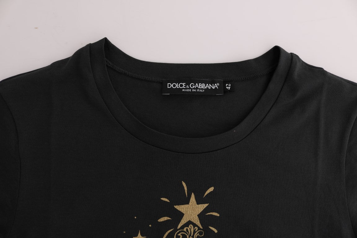 - Elegant Gray Cotton Tee with Exclusive Print