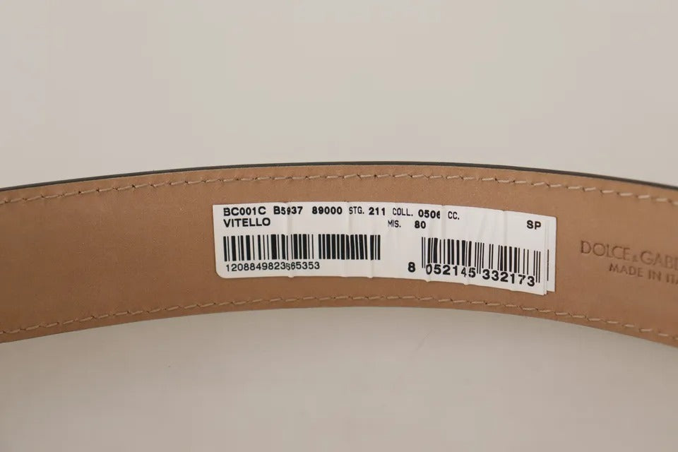 - Black Leather Gold Metal Logo Engraved Buckle Belt