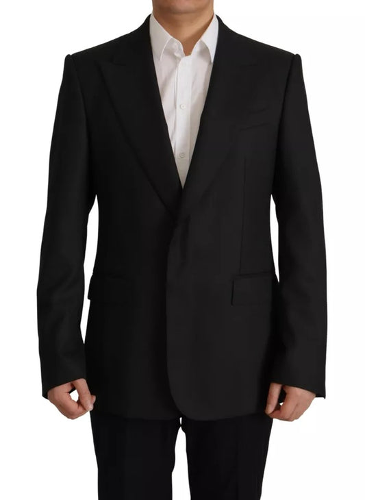 - Black Polyester Single Breasted BlazerJacket