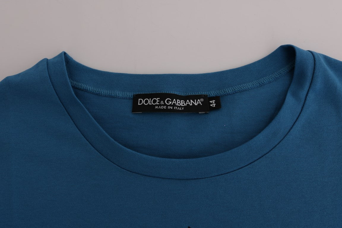 - Chic Blue Cotton Tee with 2017 Print