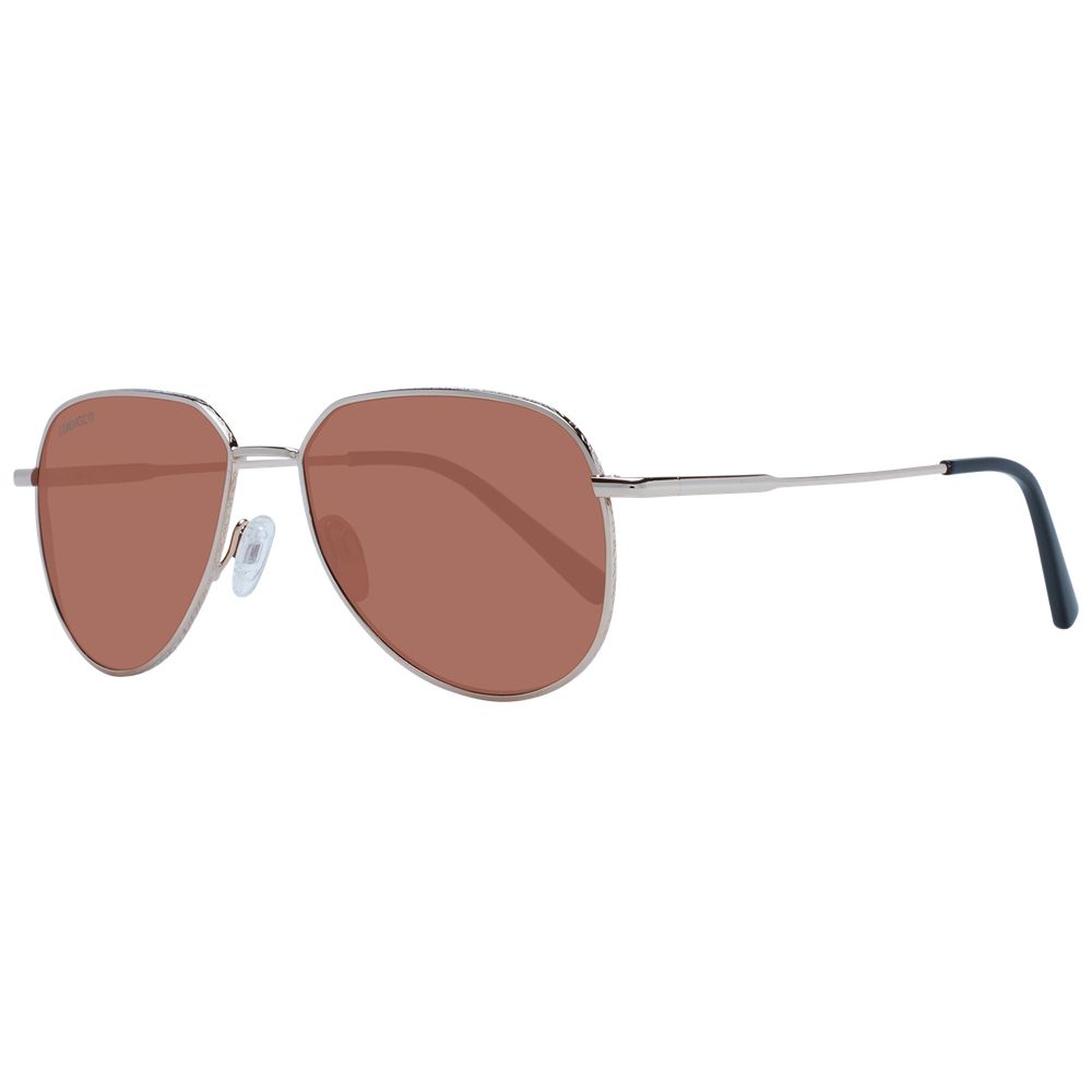 Serengeti Rose Gold Unisex Sunglasses – Chic Round Metal Frame with Brown Photochromatic Lenses, 55mm