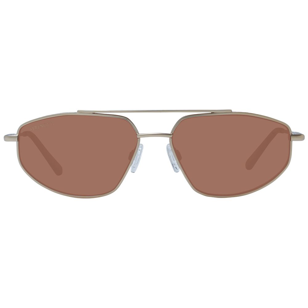 Serengeti Gold Men’s Aviator Sunglasses with Orange Polarized Lenses, 57mm