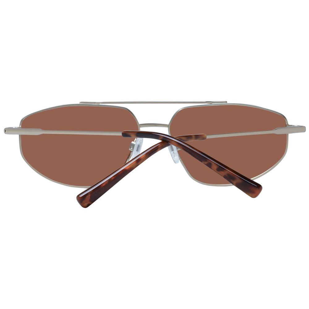 Serengeti Gold Men’s Aviator Sunglasses with Orange Polarized Lenses