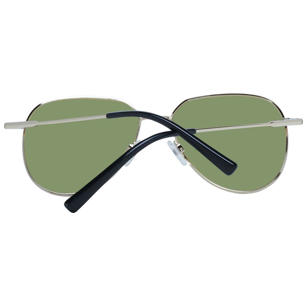 Serengeti Gold Unisex Sunglasses – Elegant Full-Rim Metal Frame with Green Photochromatic Lenses, 55mm