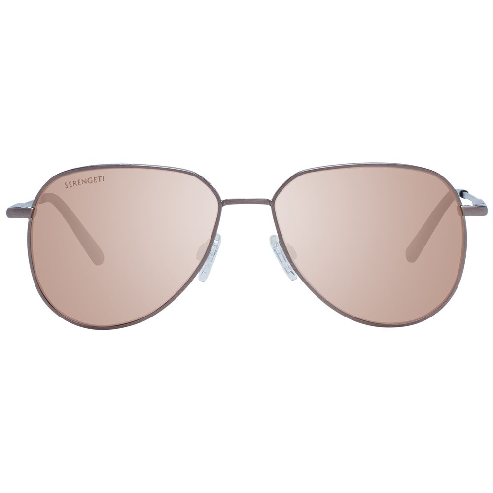 Serengeti Bronze Unisex Sunglasses – Stylish Round Metal Frame with Brown Polarized Lenses, 55mm
