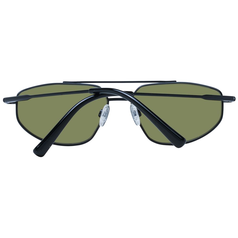 Serengeti Black Men's Aviator Sunglasses with Green Lenses