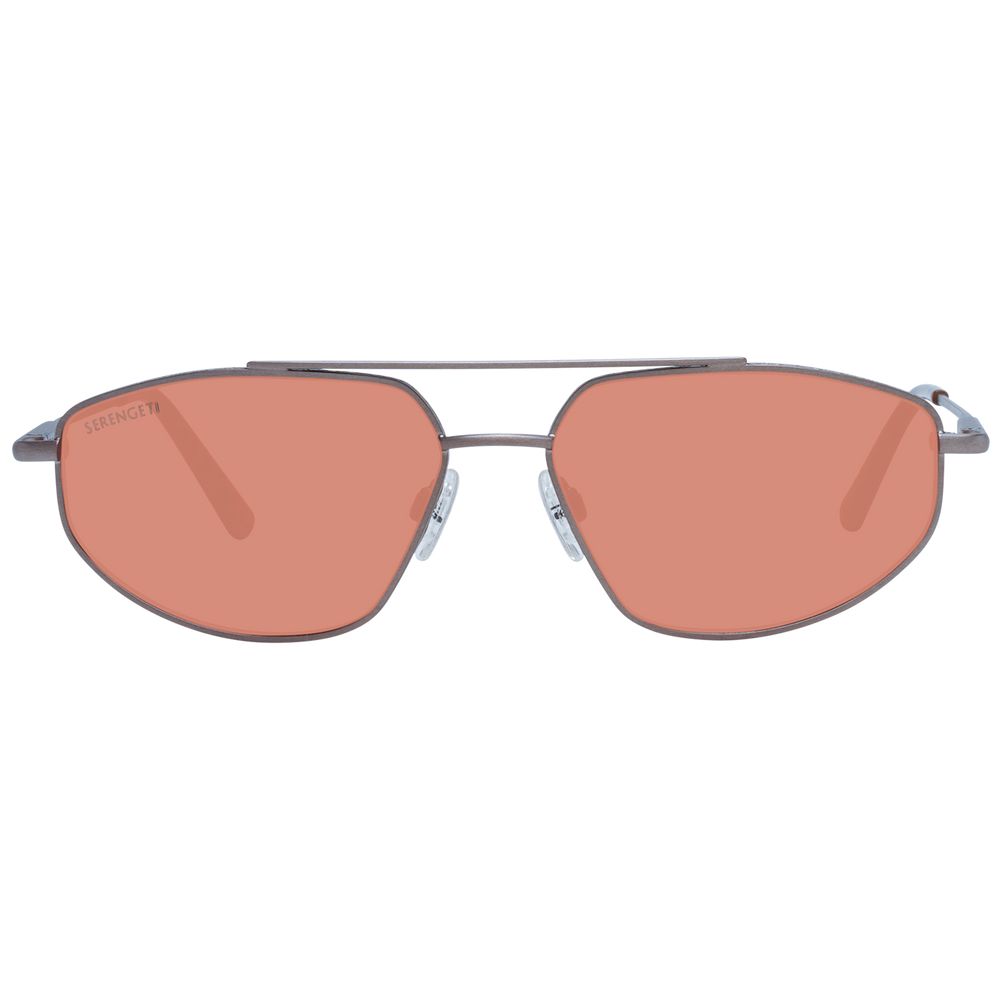 Serengeti Bronze Men’s Aviator Sunglasses with Orange Lenses, 57mm
