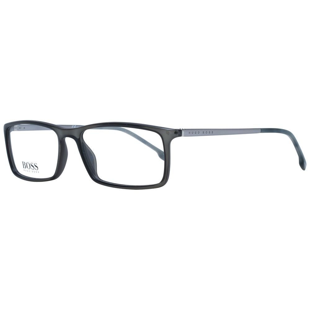 Hugo Boss Gray Men’s Optical Glasses – Rectangle Full-Rim Frame