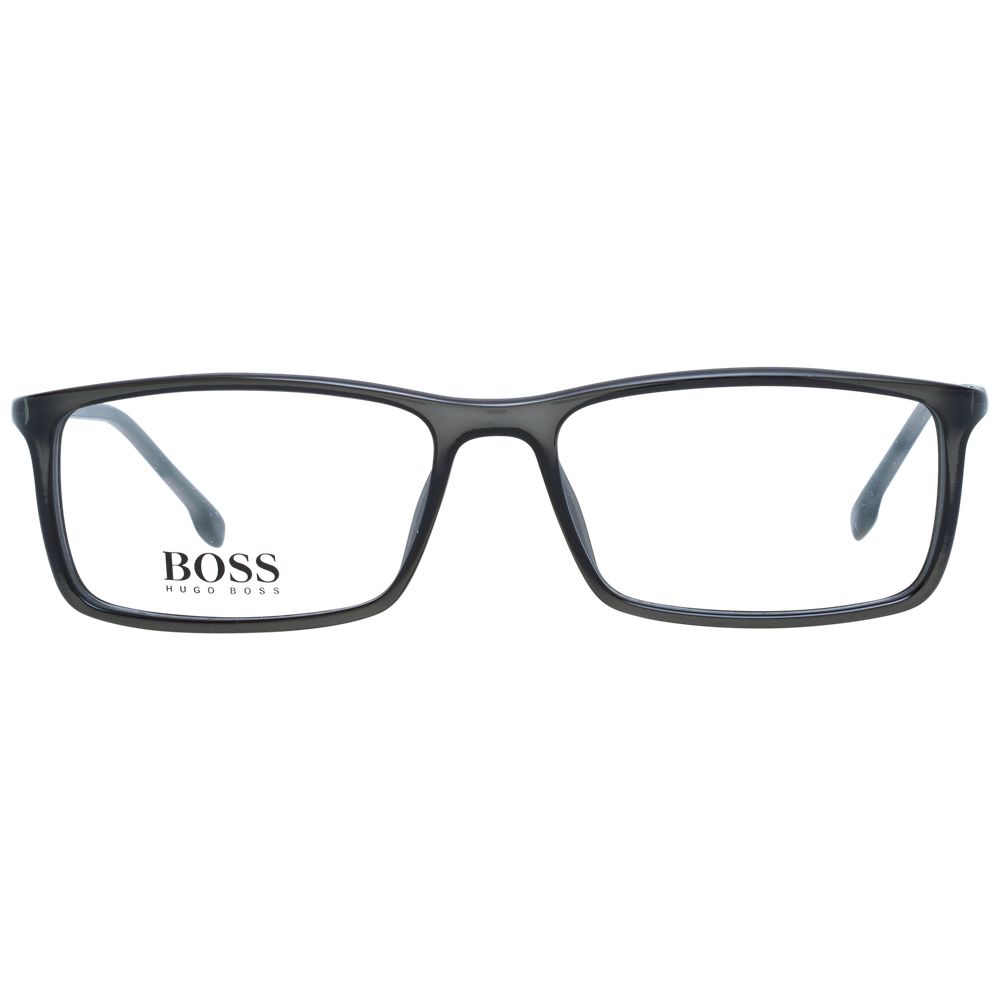Hugo Boss Gray Men’s Optical Glasses – Rectangle Full-Rim Frame