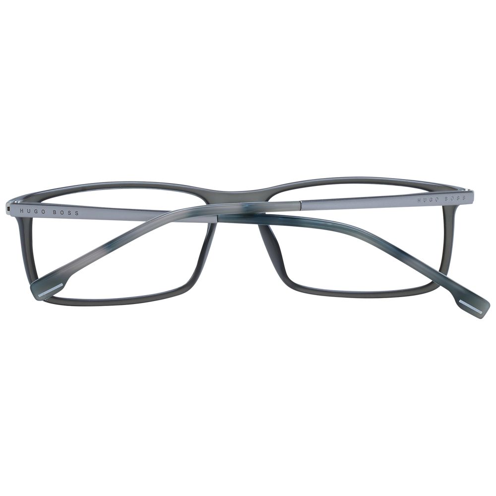 Hugo Boss Gray Men’s Optical Glasses – Rectangle Full-Rim Frame