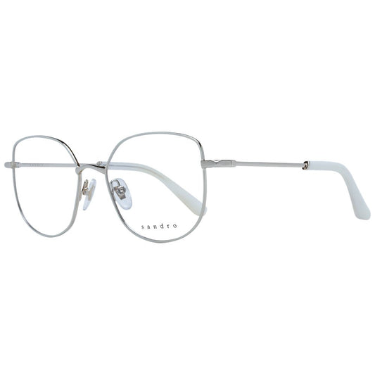 Sandro White Women’s Optical Frames – Square Full-Rim Design