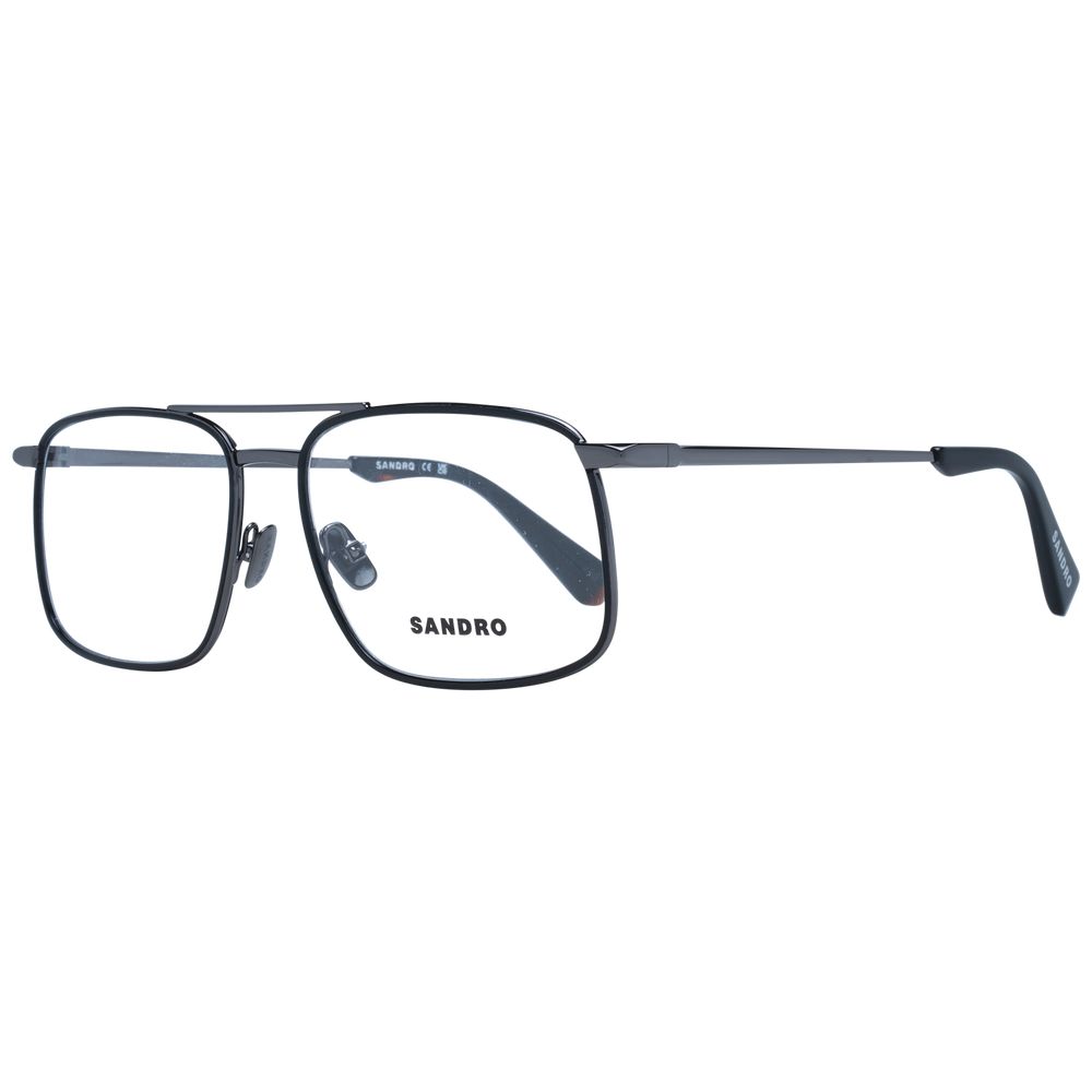 Sandro Men’s Optical Frames – Grey Full-Rim Aviator Style, 56mm