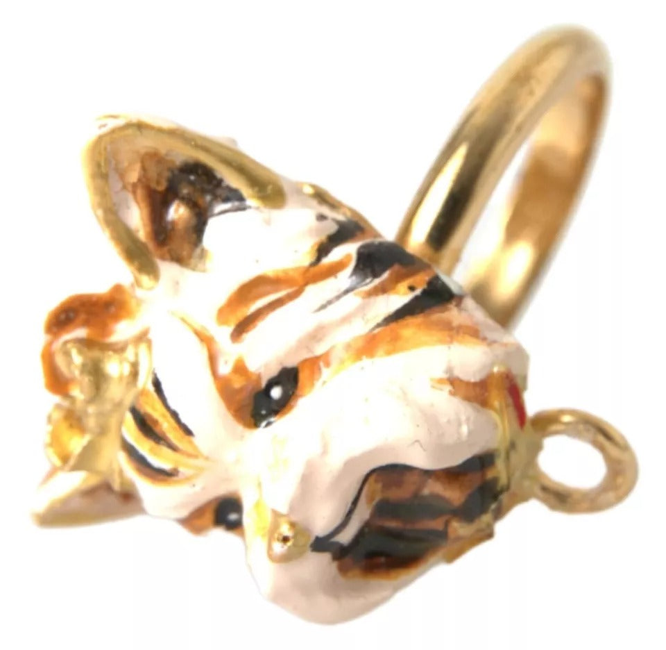- Gold Brass Resin Beige Dog Pet Accessory Ring