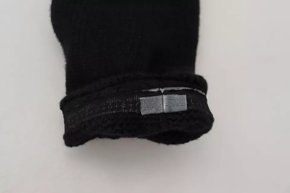 - Black Wool Knit Calf Long Women Accessory Socks