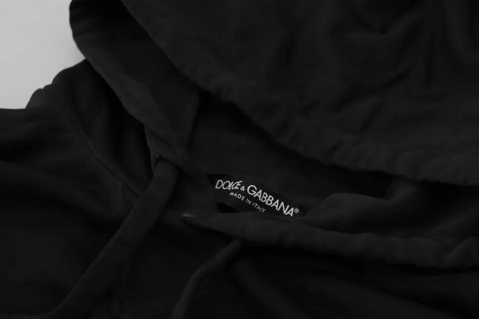 - Black Cotton Logo Hooded Sweatshirt Sweater
