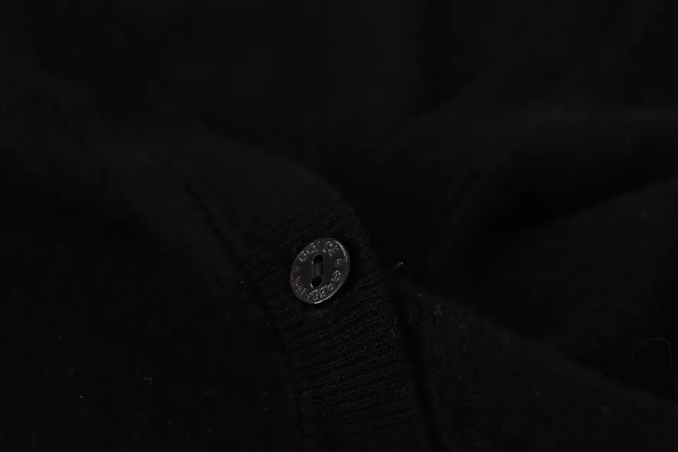 - Black Wool Knit Button Down Cardigan Sweater
