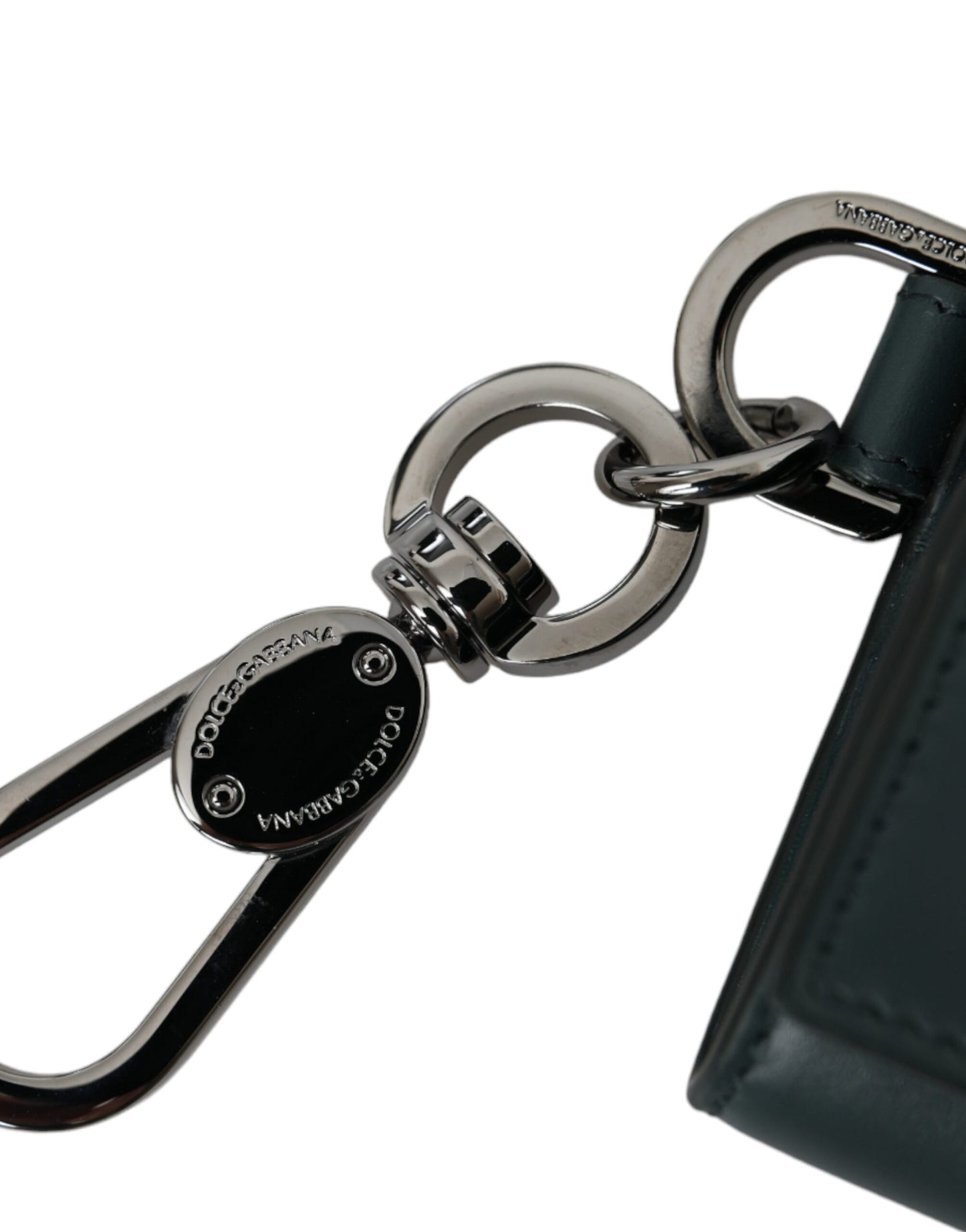 - Green Leather DG Logo Keyring Coin Purse Keyring Wallet
