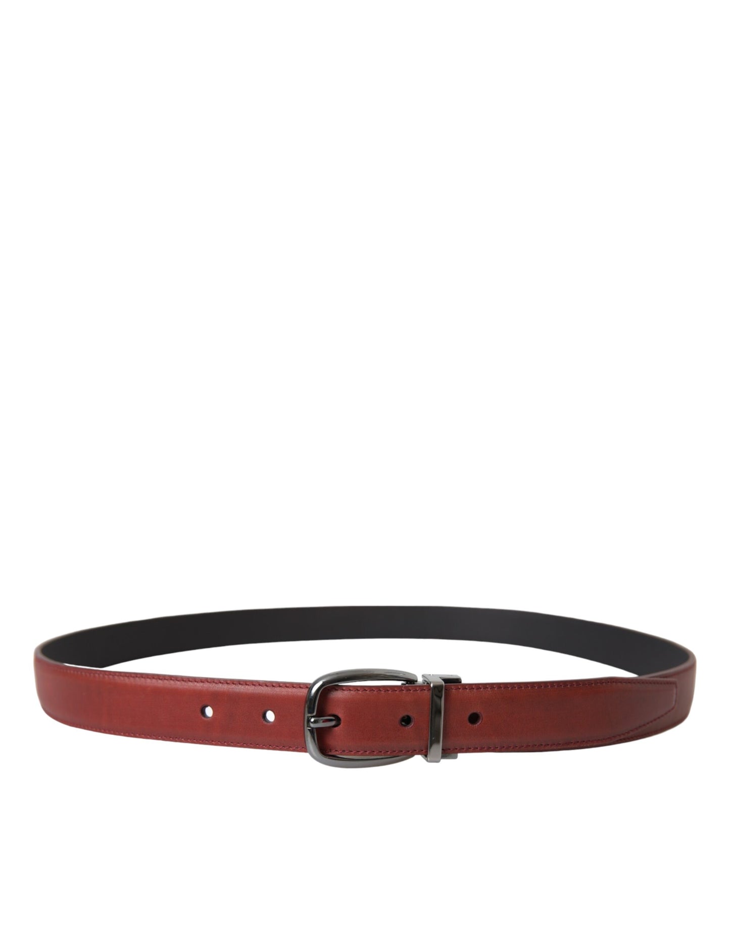- Brown Leather Silver Metal Buckle Belt Men