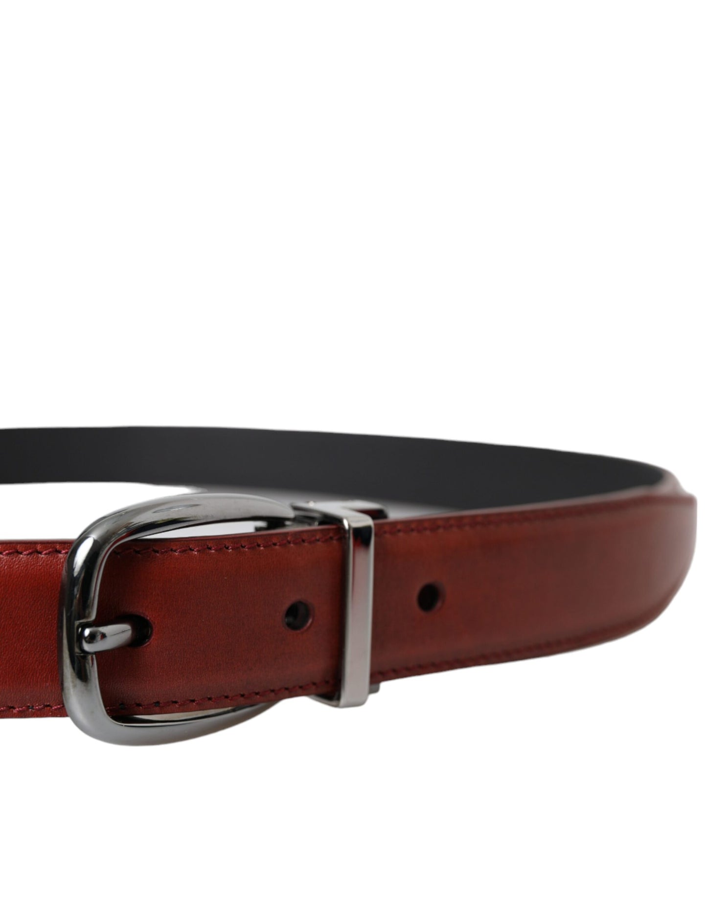 - Brown Leather Silver Metal Buckle Belt Men