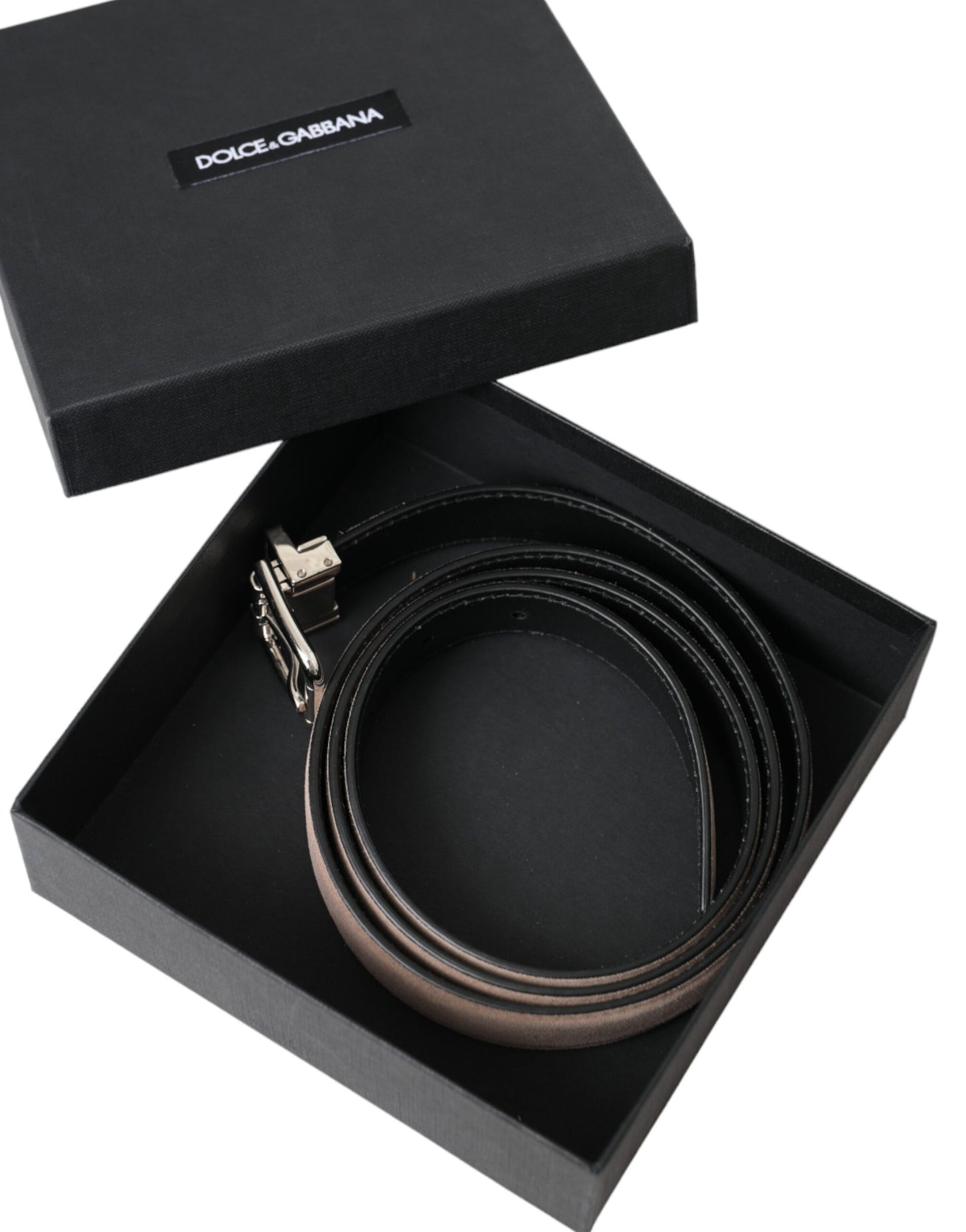 - Beige Suede Leather Silver Buckle Belt Men