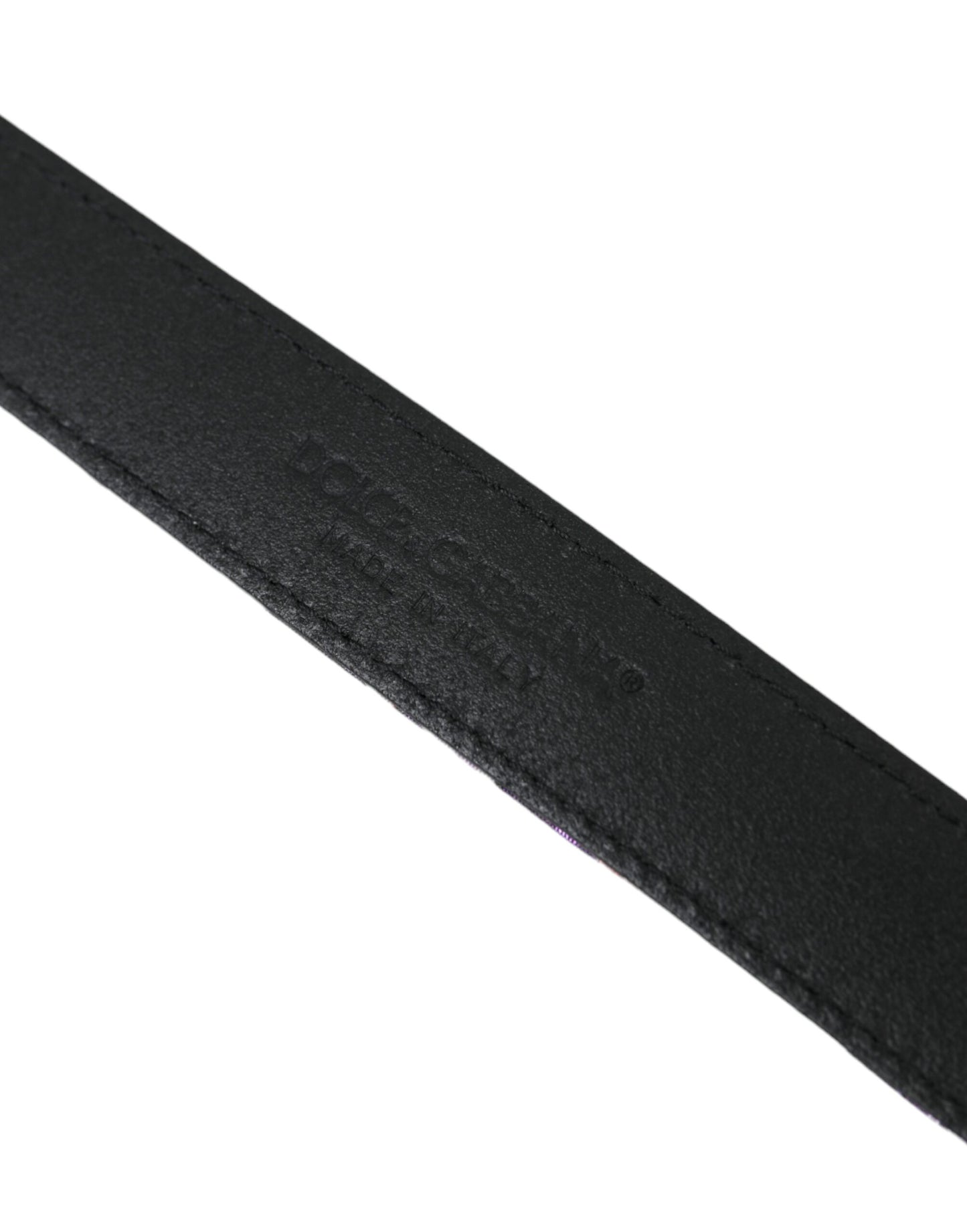 - Multicolor Jacquard Leather Metal Buckle Belt