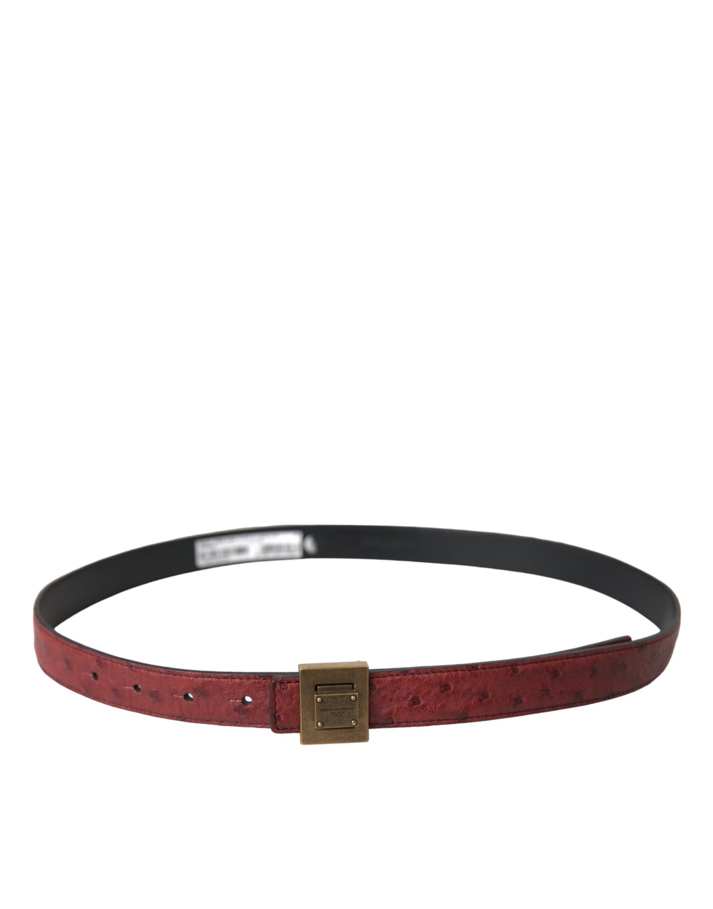 - Brown Leather Square Metal Buckle Belt