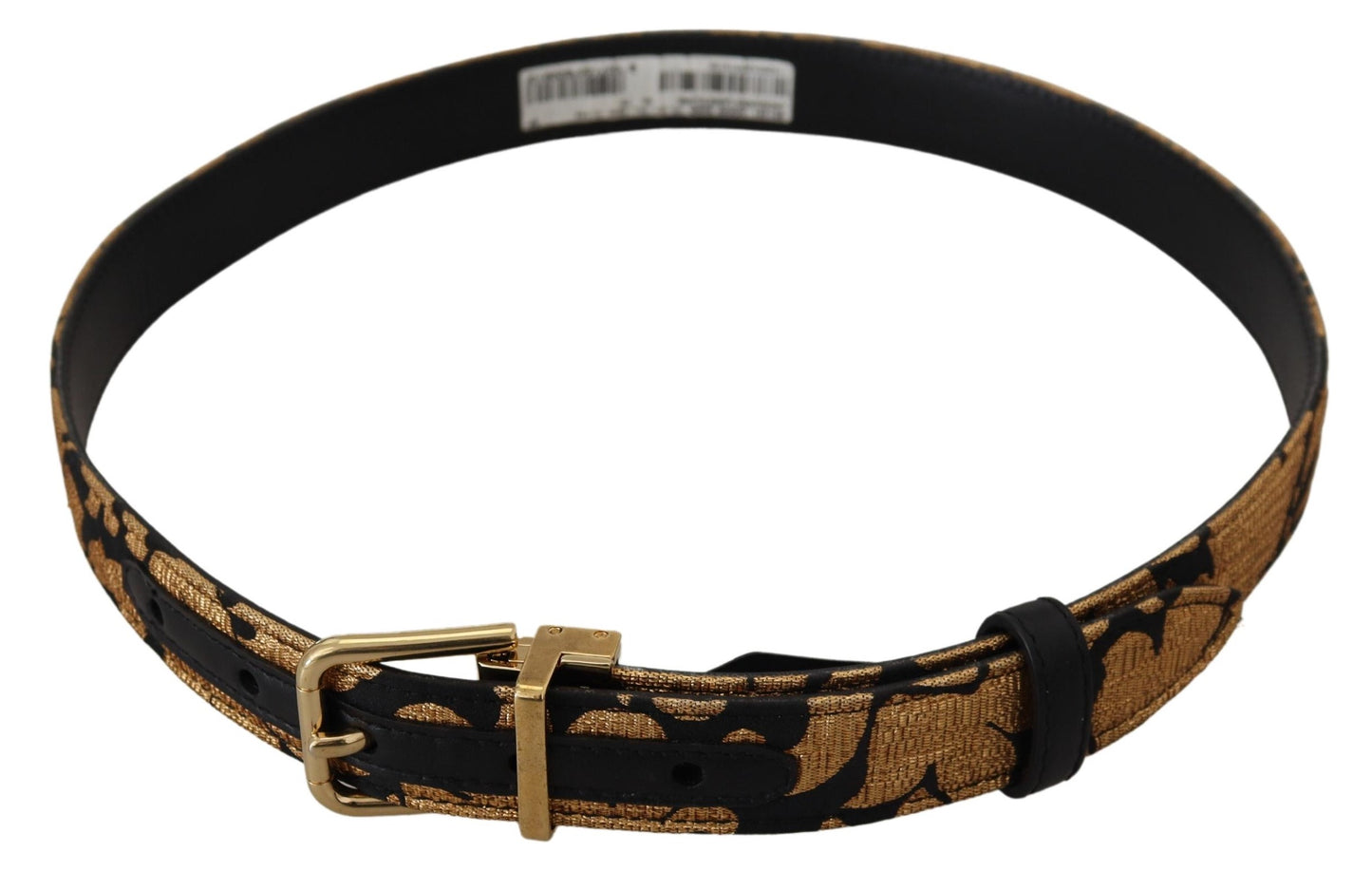 - Multicolor Jacquard Leather Logo Buckle Belt