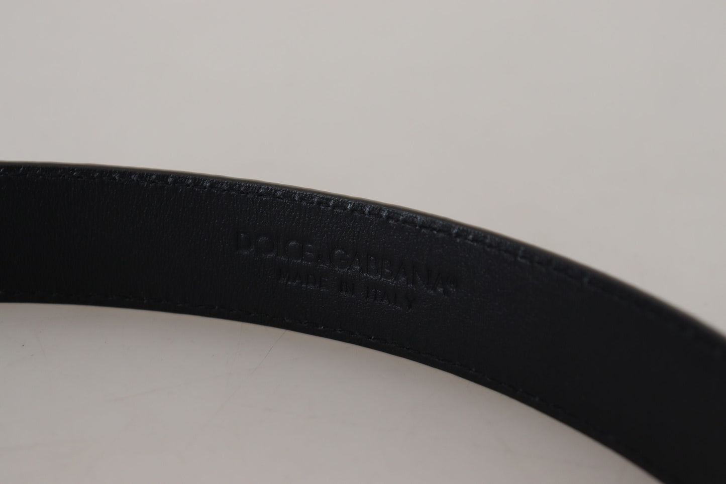 Black Exotic Leather Gold Metal Buckle Belt by Dolce & Gabbana