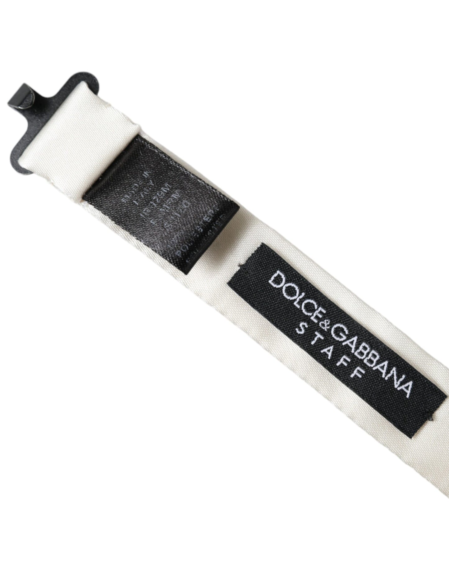- White Black Polka Dot Polyester Bow Tie Men