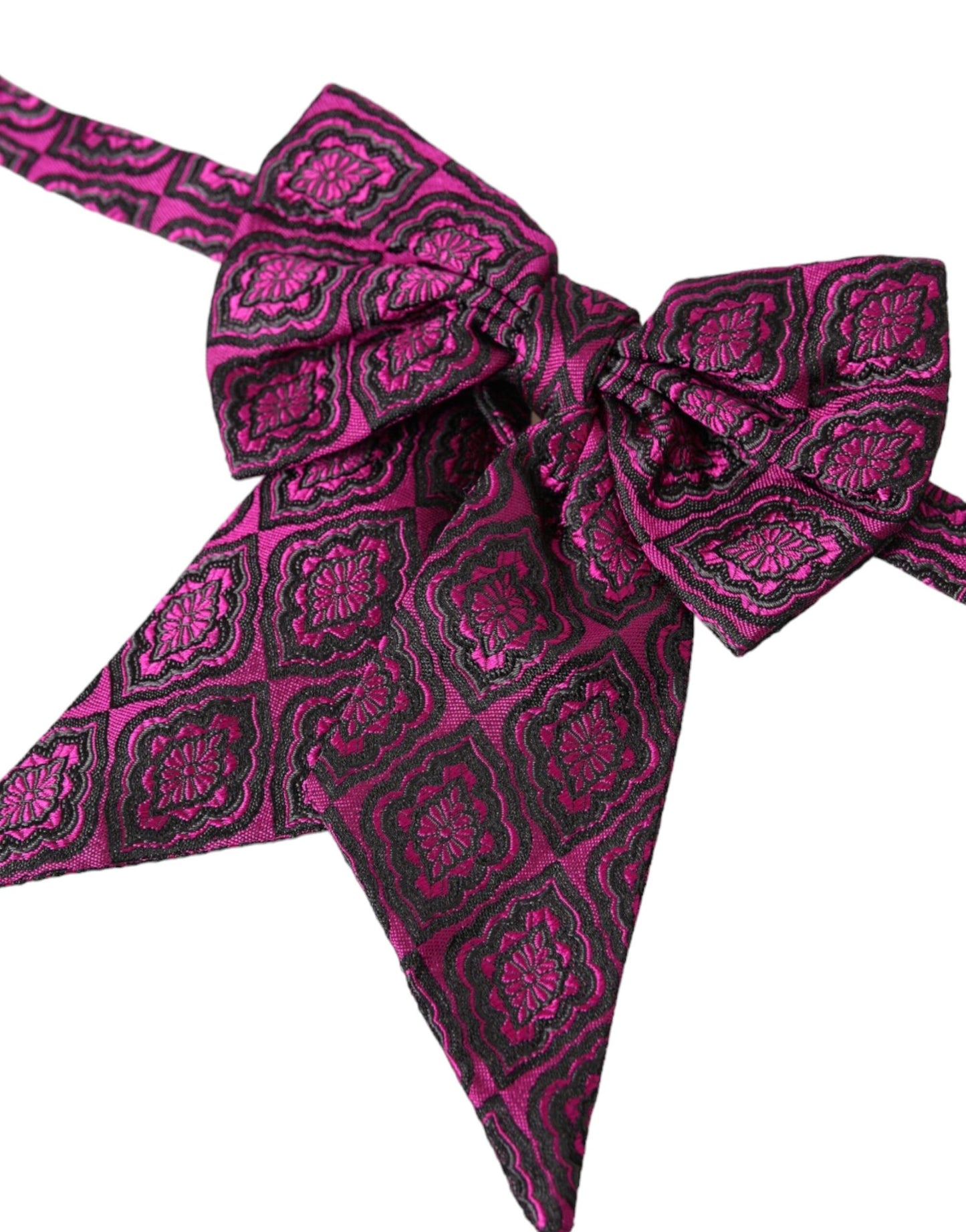 Dolce & Gabbana Purple Ribbon Silk Adjustable Neck Bow Tie for Men