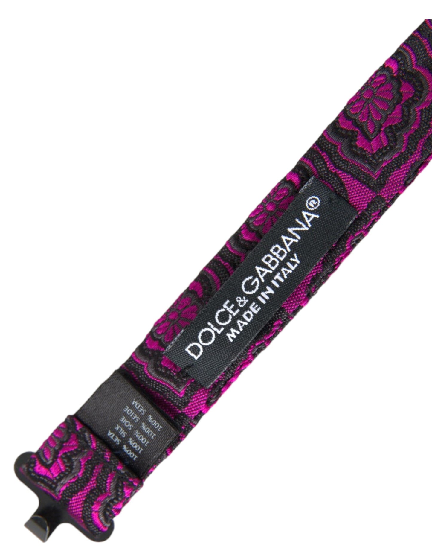 Dolce & Gabbana Purple Ribbon Silk Adjustable Neck Bow Tie for Men