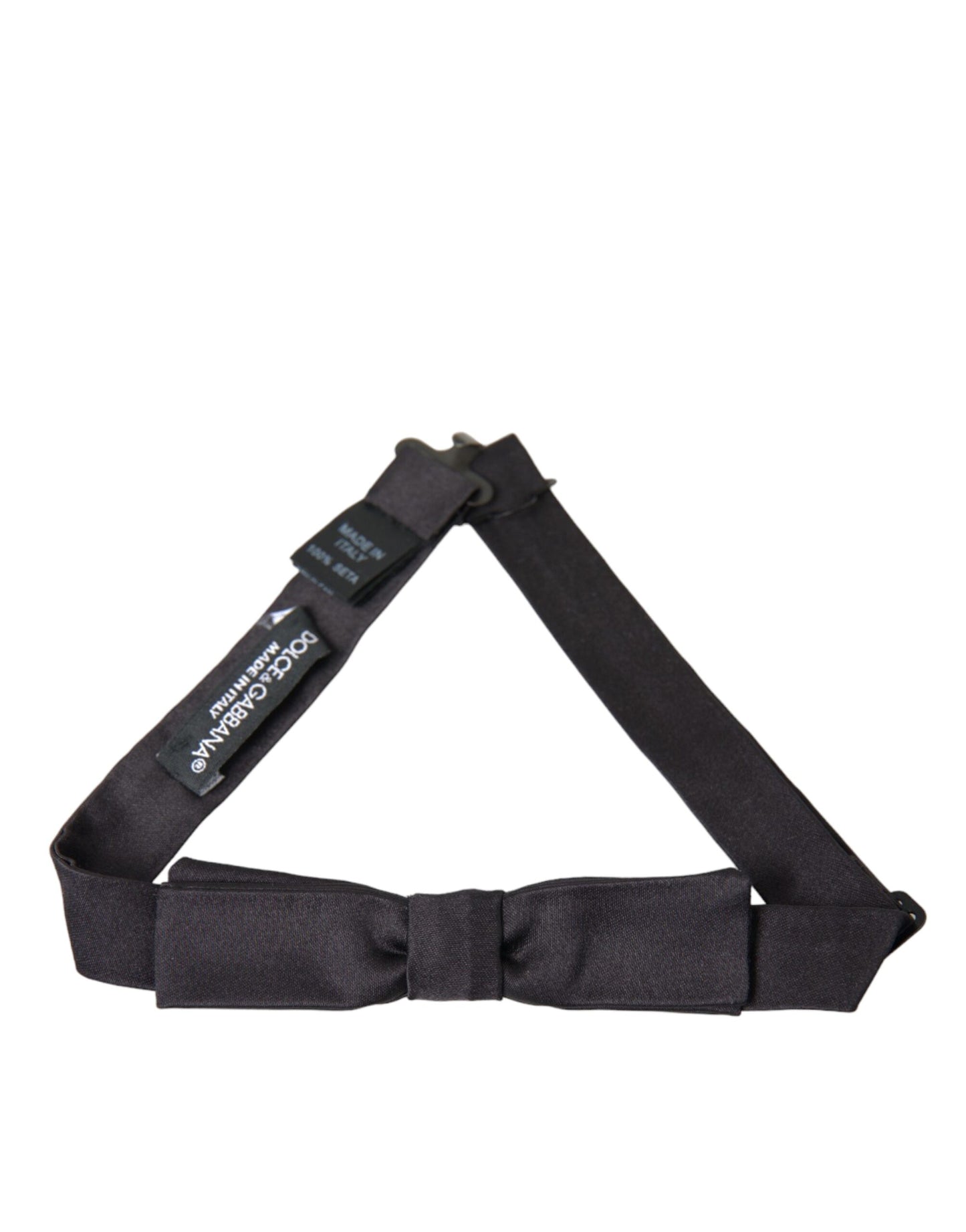 - Dark Gray Silk Adjustable Neck Men Bow Tie