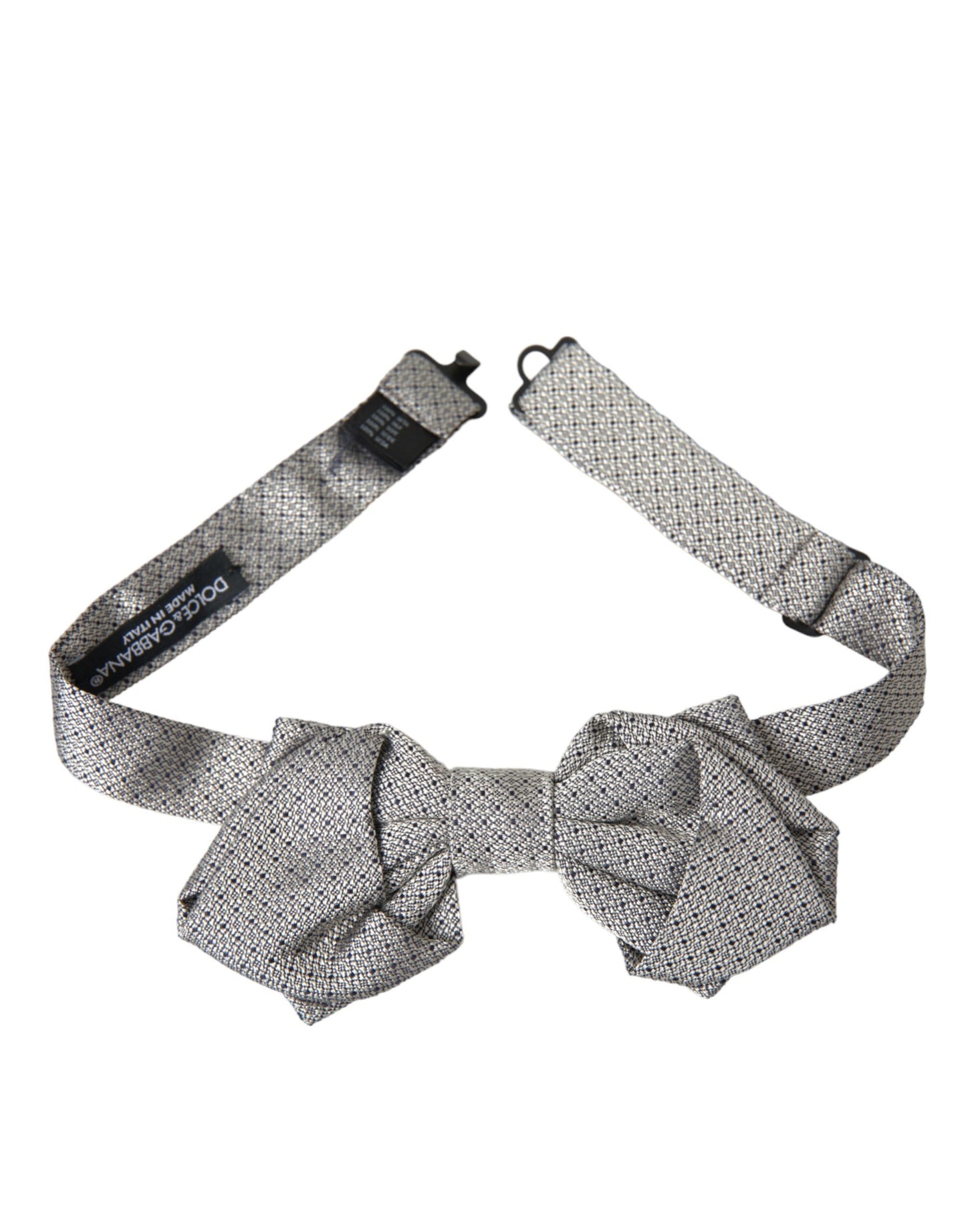 - Gray Silk Adjustable Neck Men Bow Tie