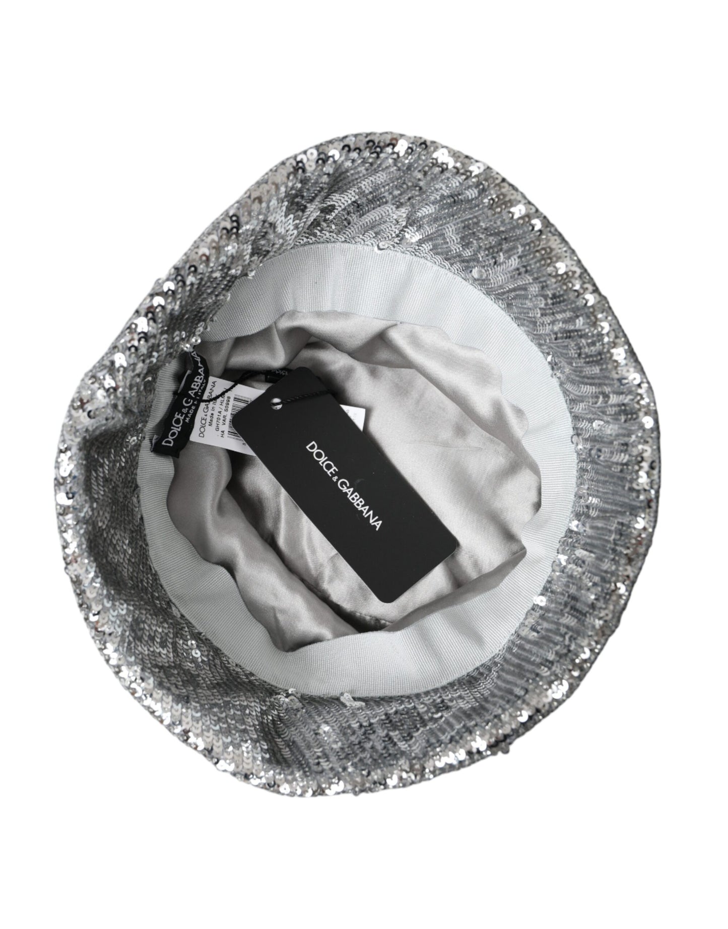 - Silver Sequined Nylon Bucket Hat Men