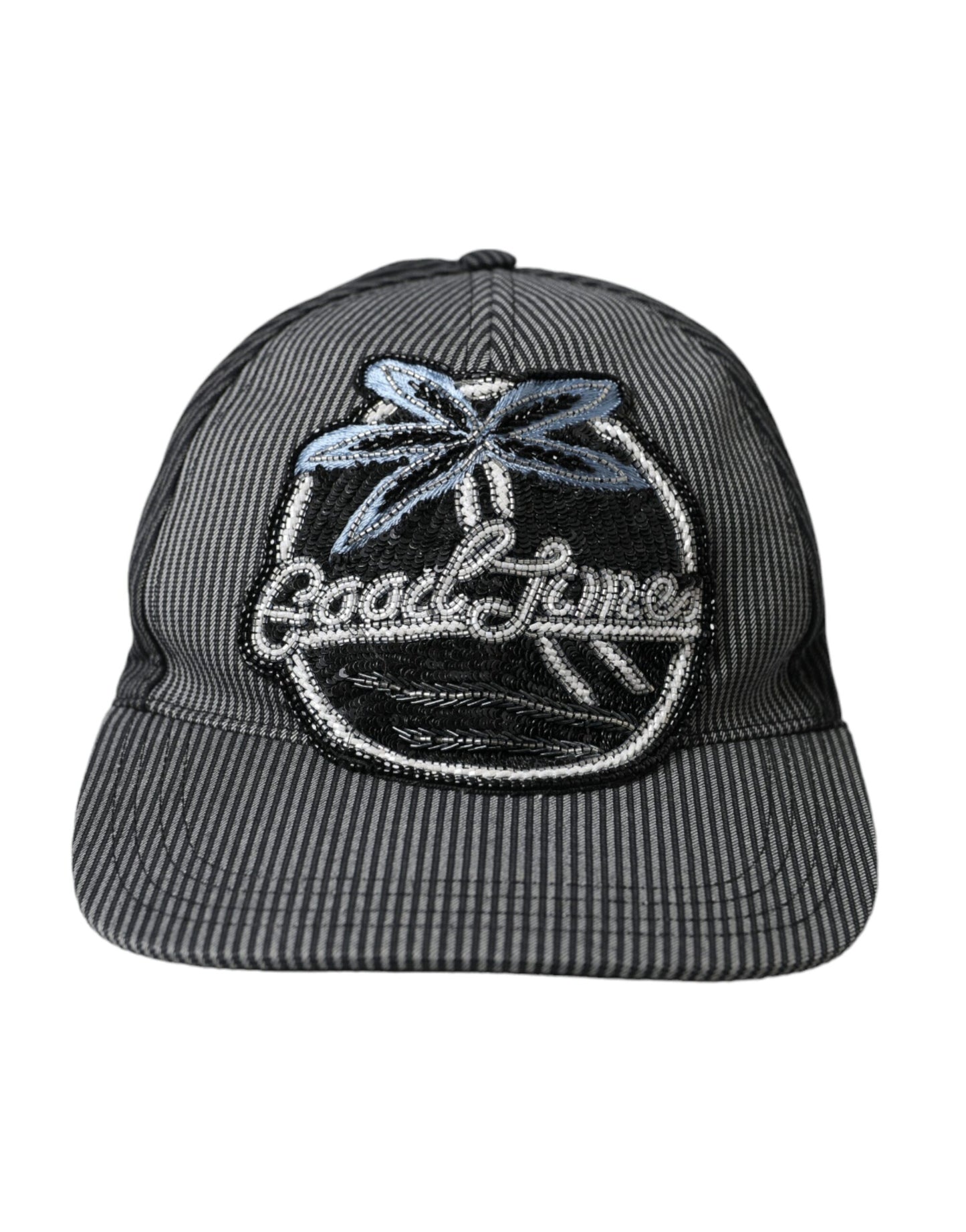 - Black Cotton Embellished Baseball Hat Men