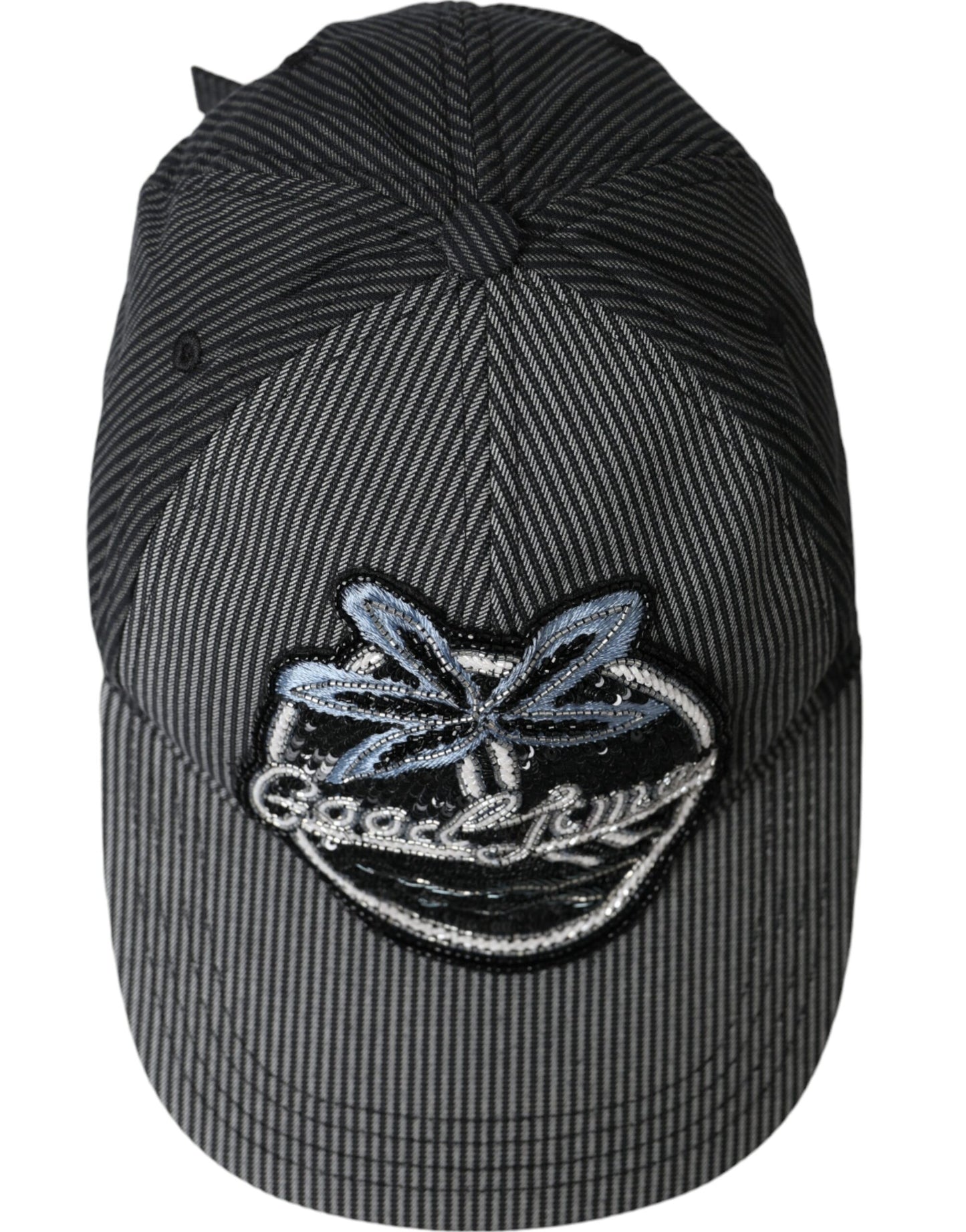 - Black Cotton Embellished Baseball Hat Men
