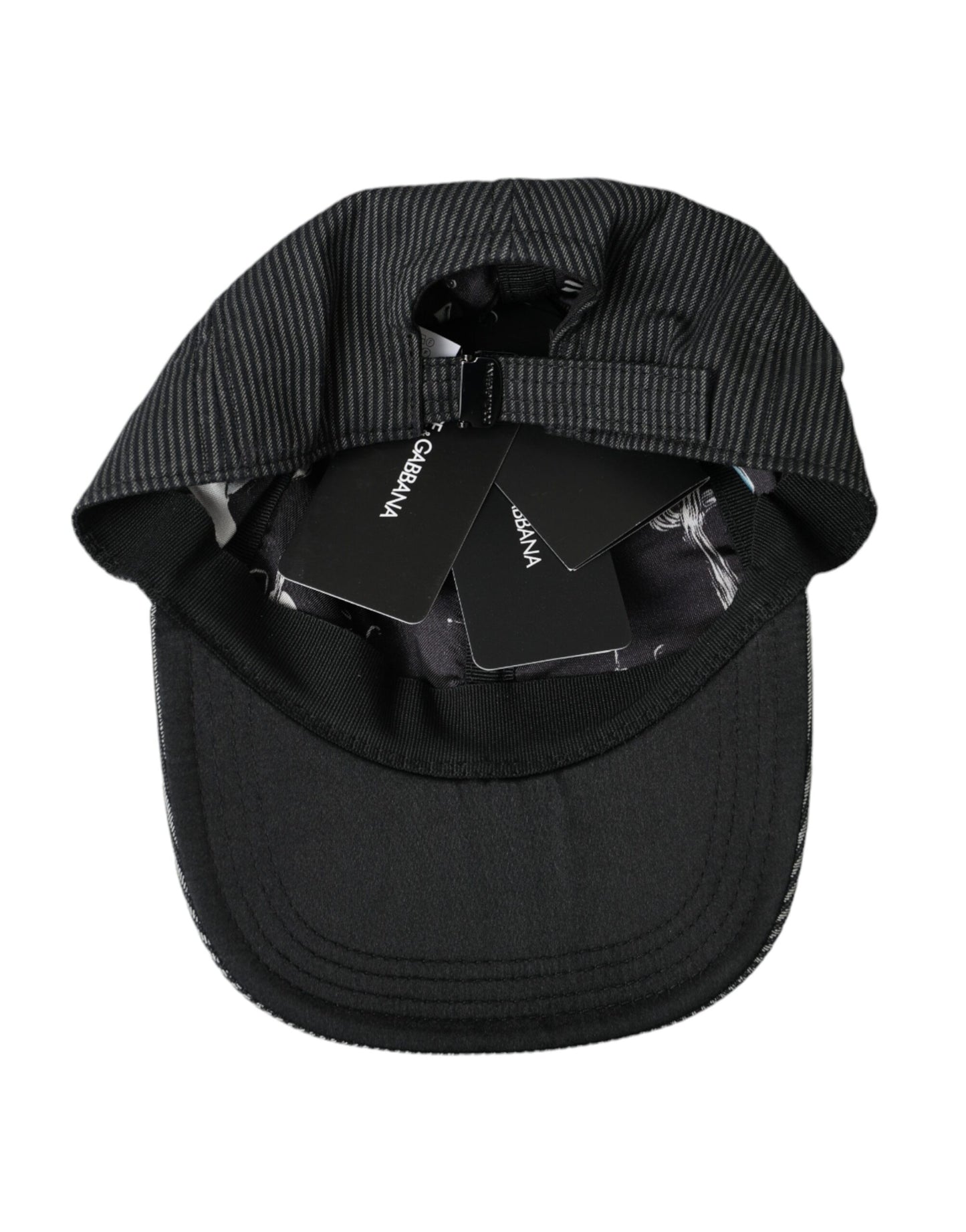 - Black Cotton Embellished Baseball Hat Men