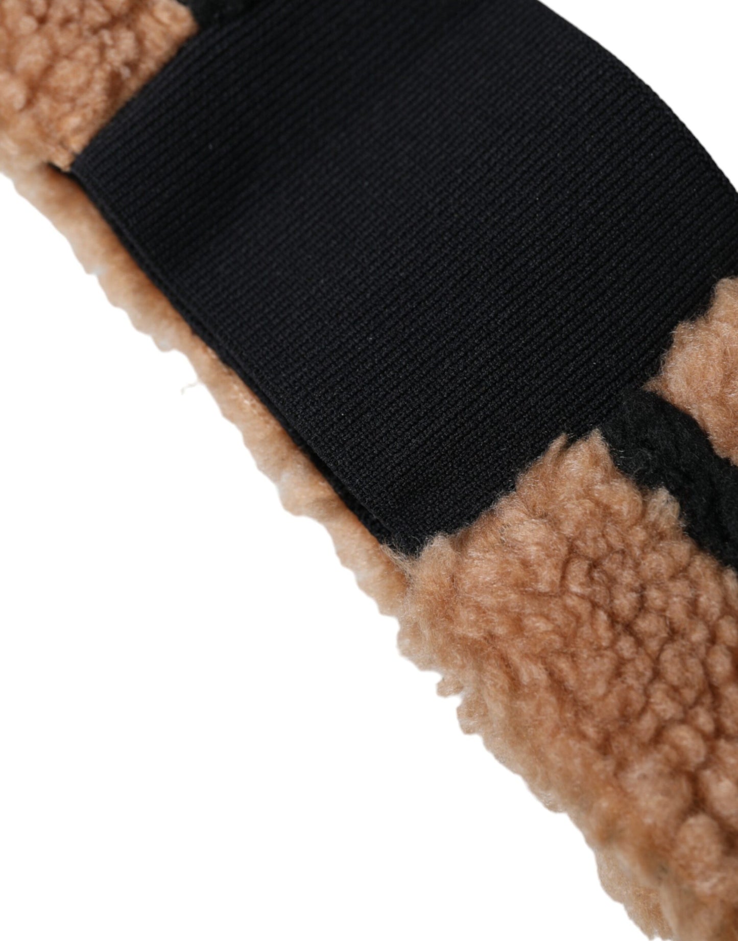 - Brown Black Fleece Wool Head Band Hat Men