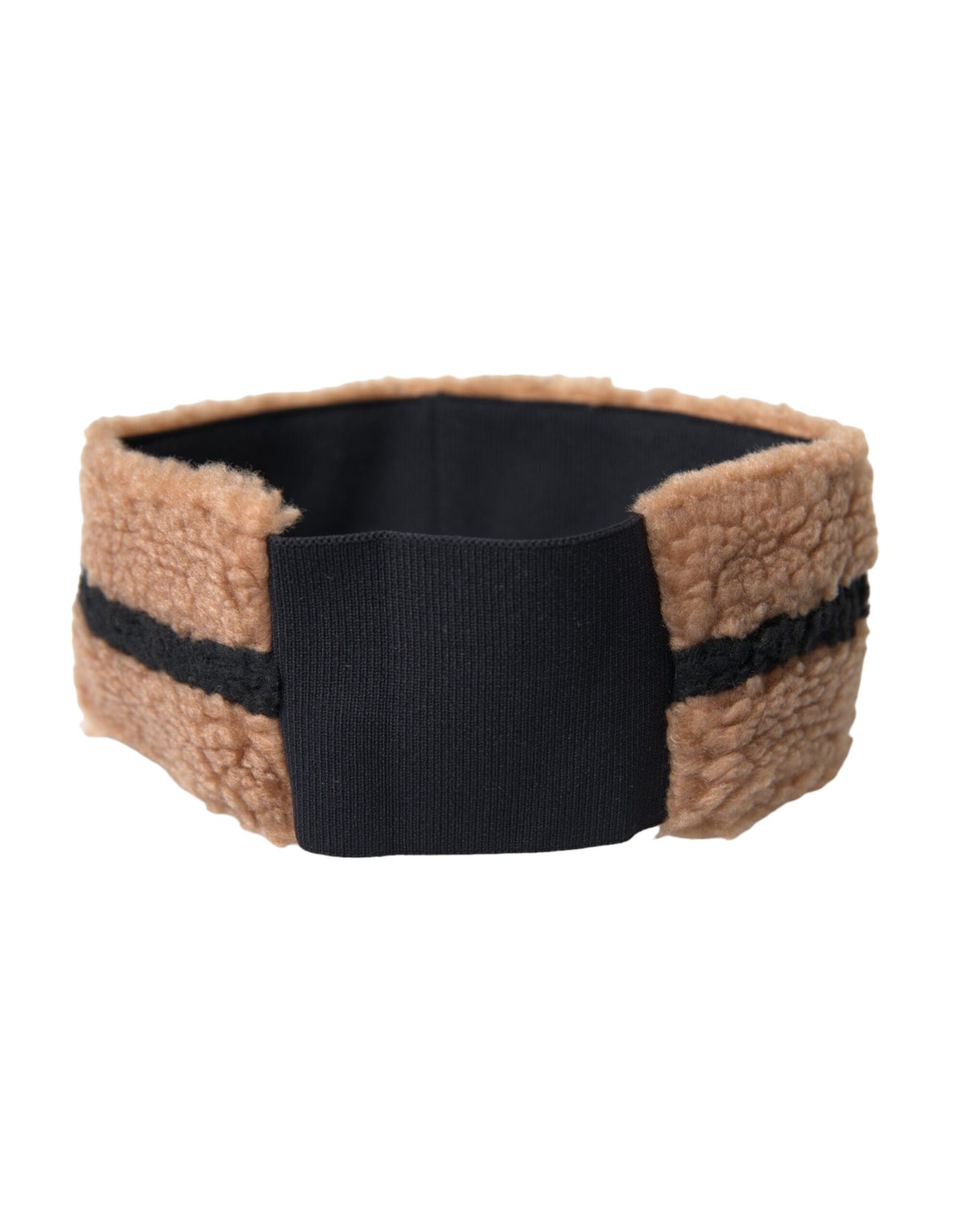 - Brown Black Fleece Wool Head Band Hat Men