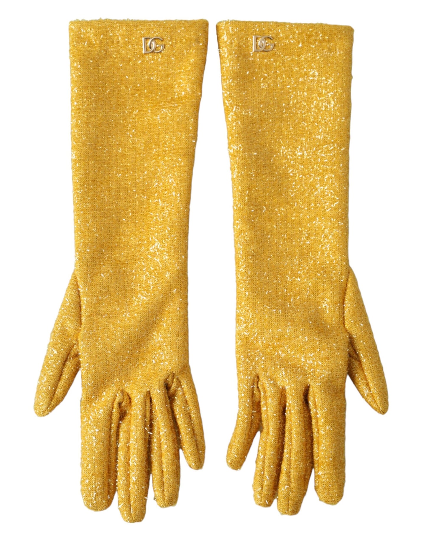 - Gold Lurex Fantasia Mid Arm Length Gloves