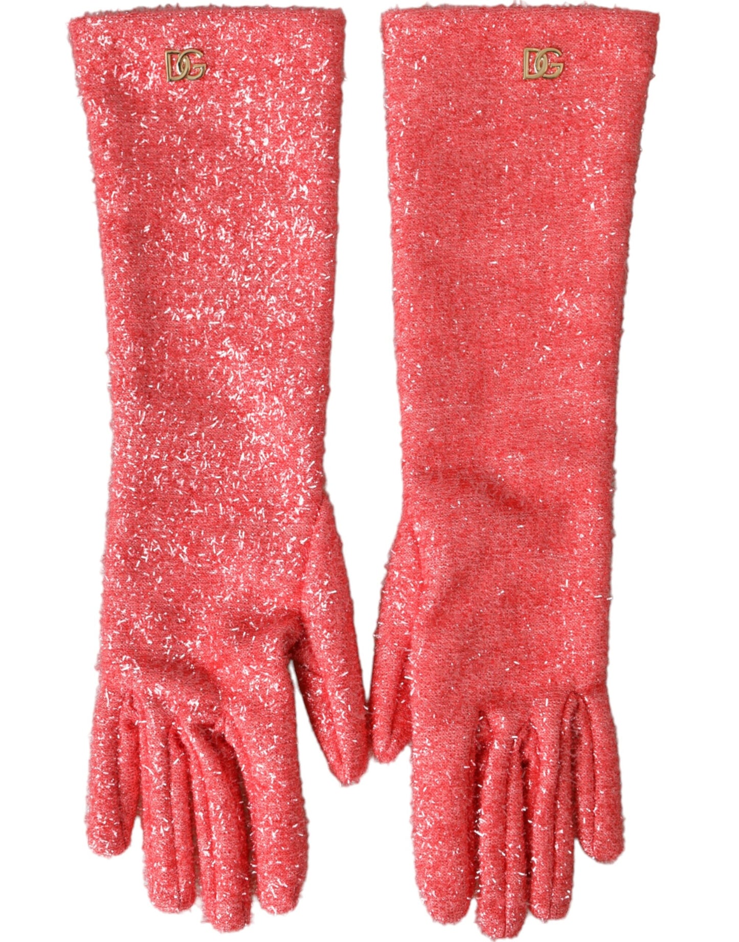 - Pink Lurex Fantasia Mid Arm Length Gloves