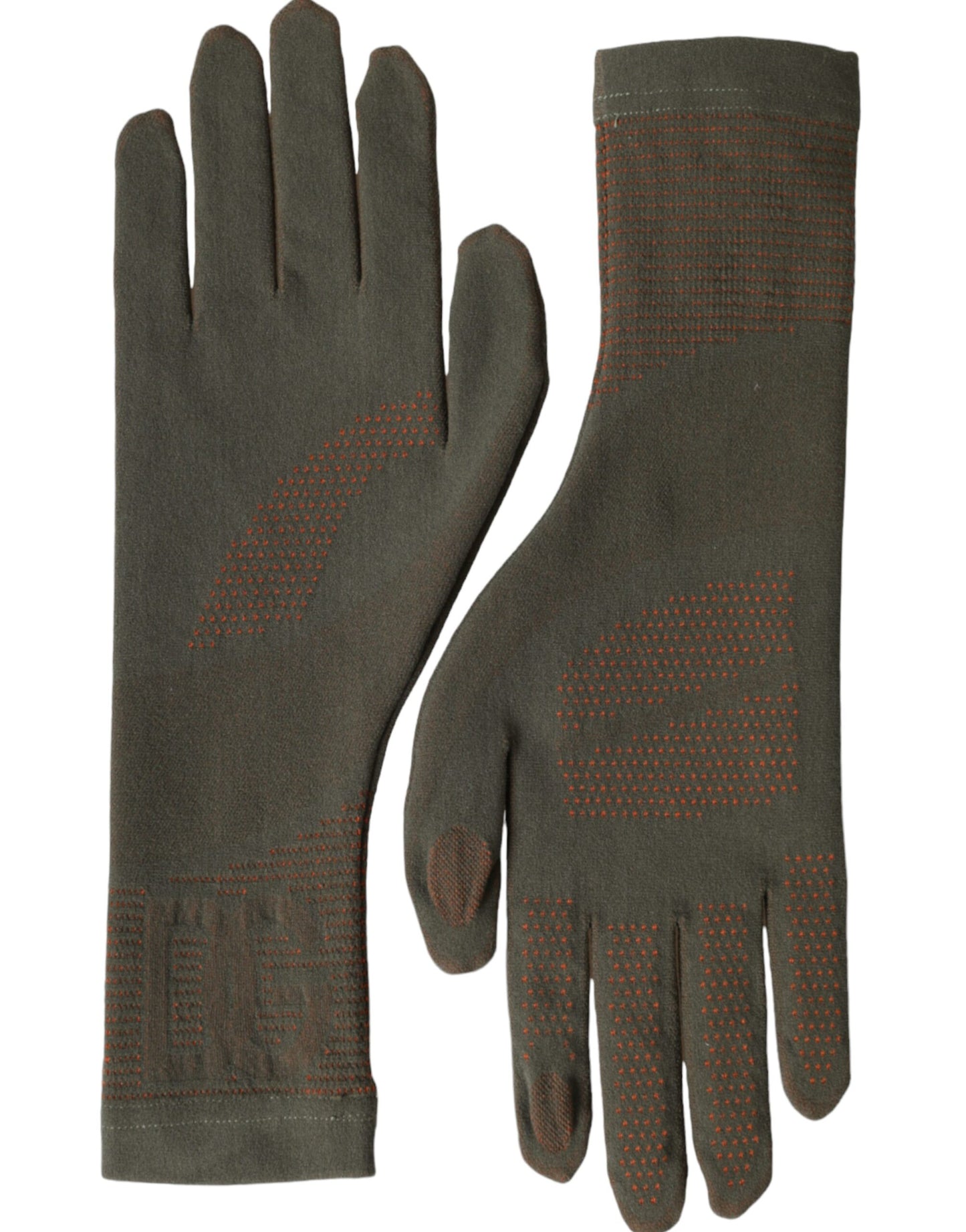 - Brown Cotton Stretch Wrist Length Gloves