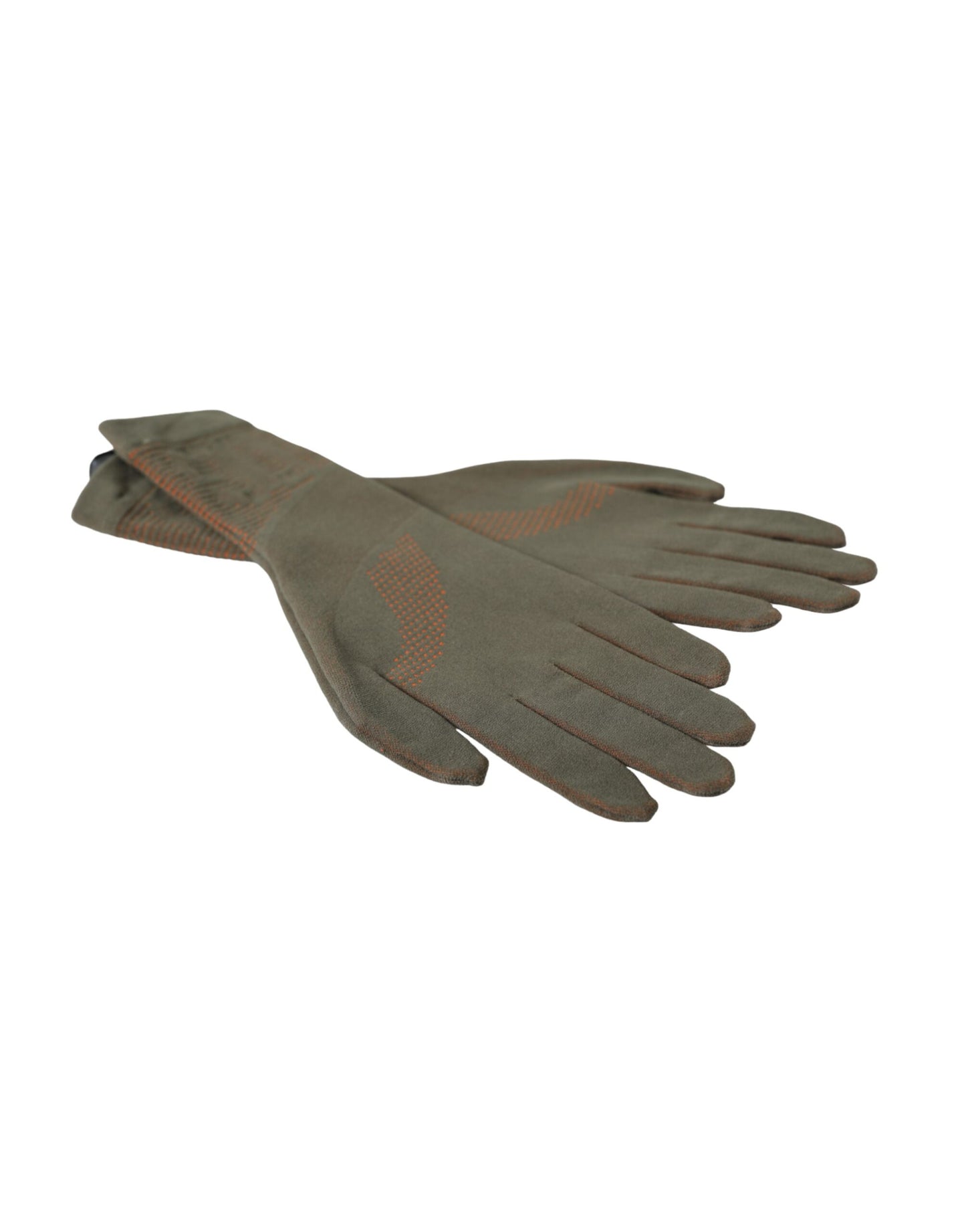 - Brown Cotton Stretch Wrist Length Gloves