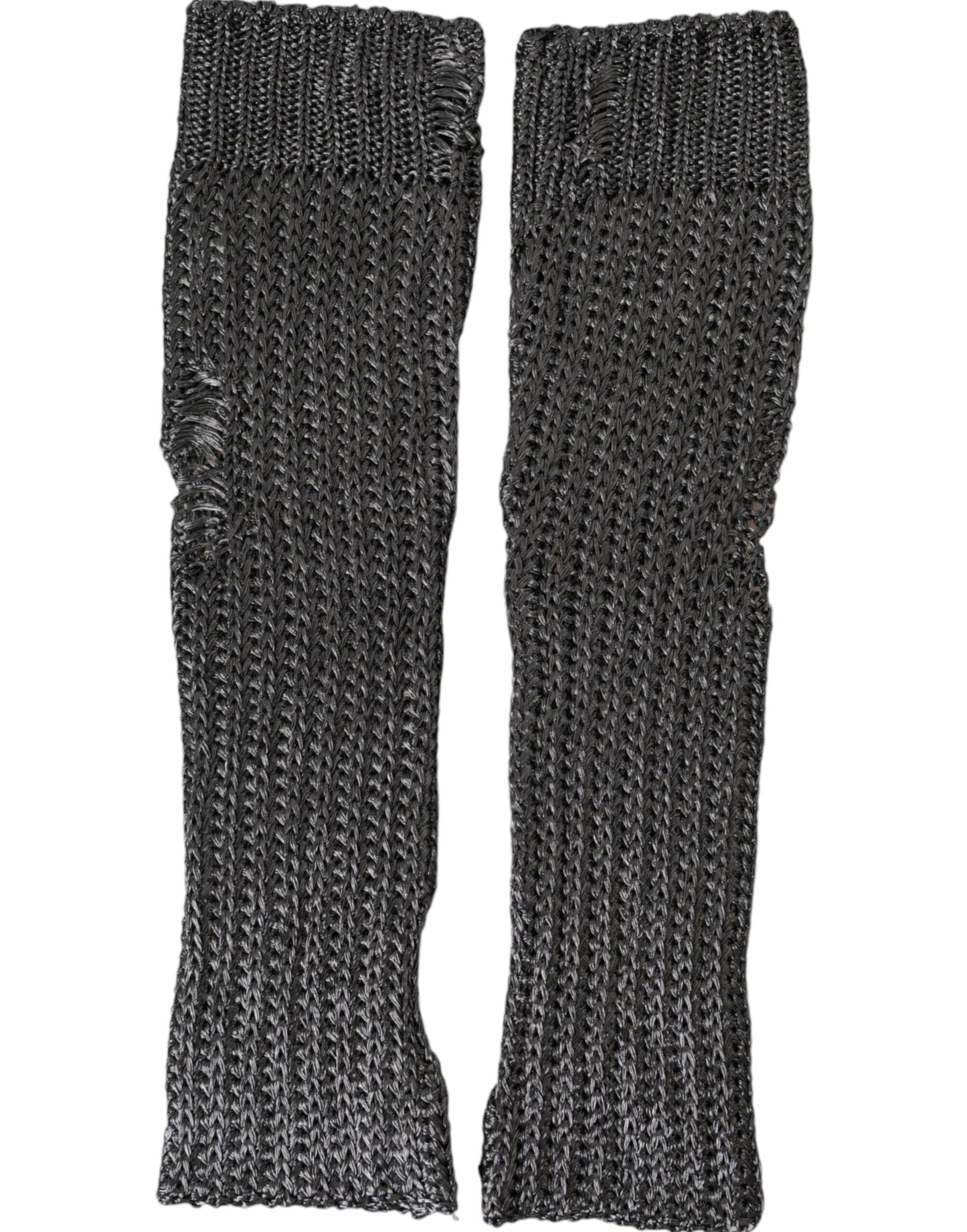 - Gray Viscose Knitted Finger Less Gloves