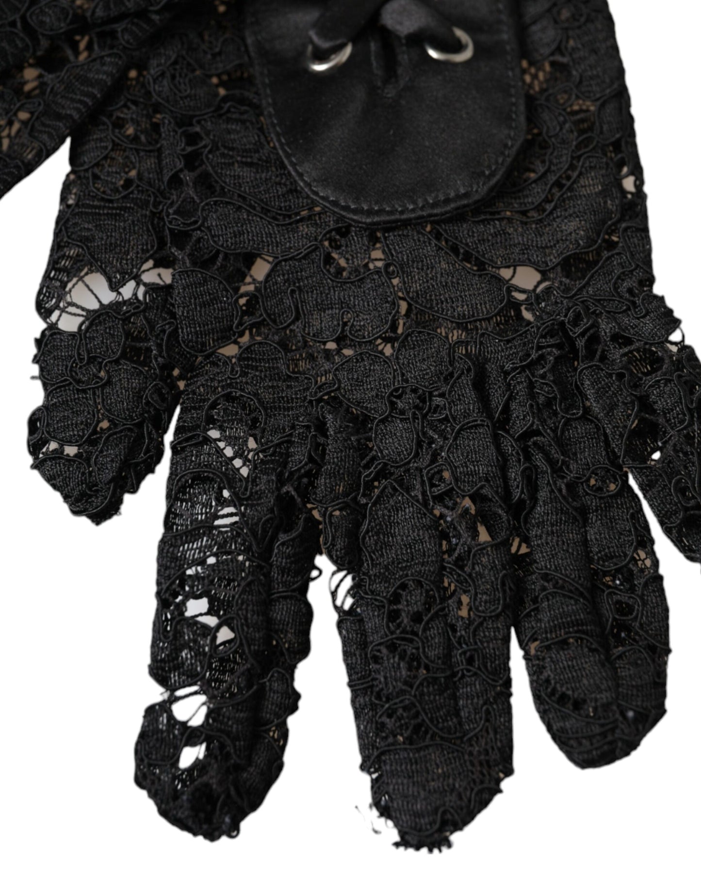 - Black Taormina Lace Elbow Length Gloves