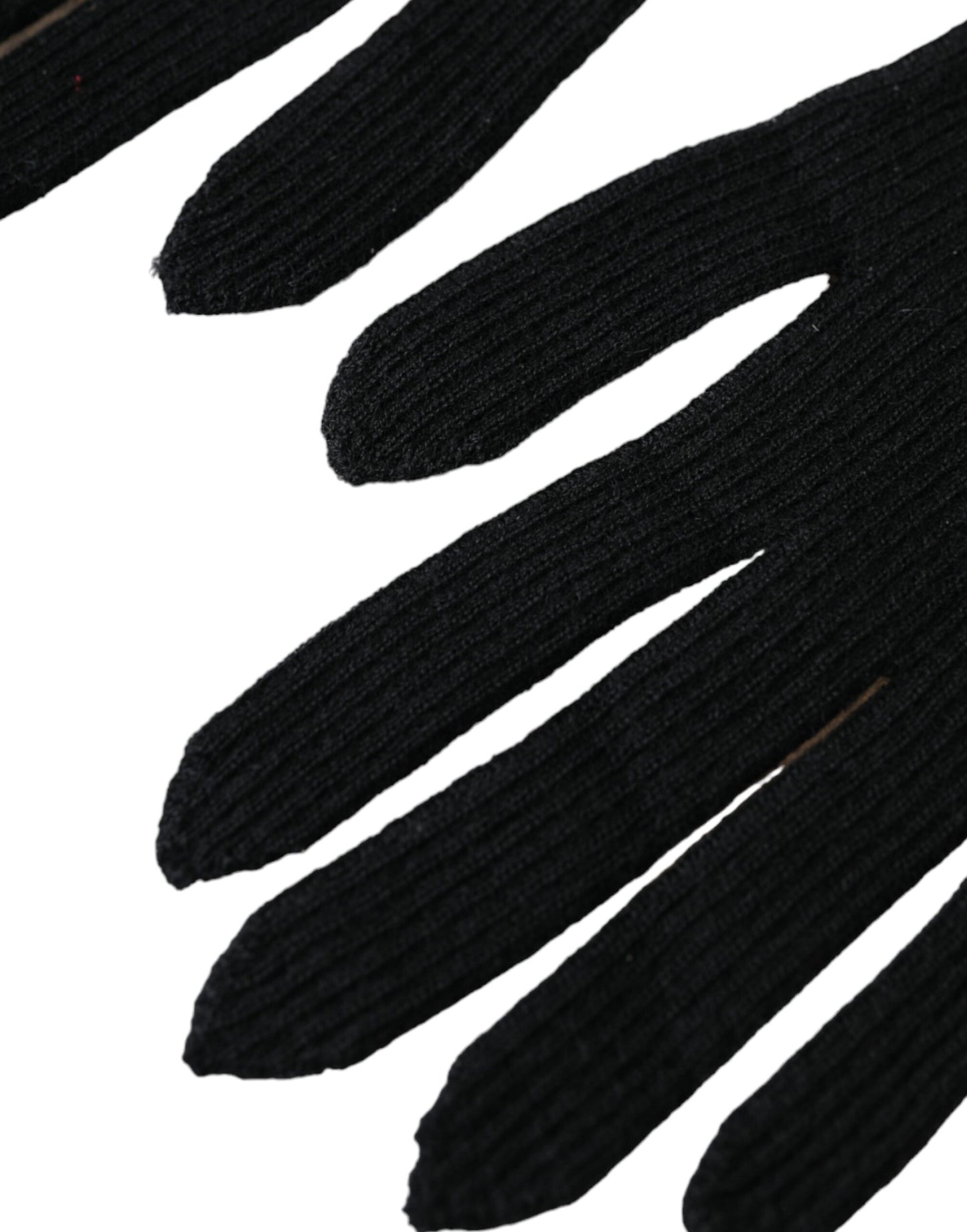 - Black Cashmere Knitted Elbow Length Gloves