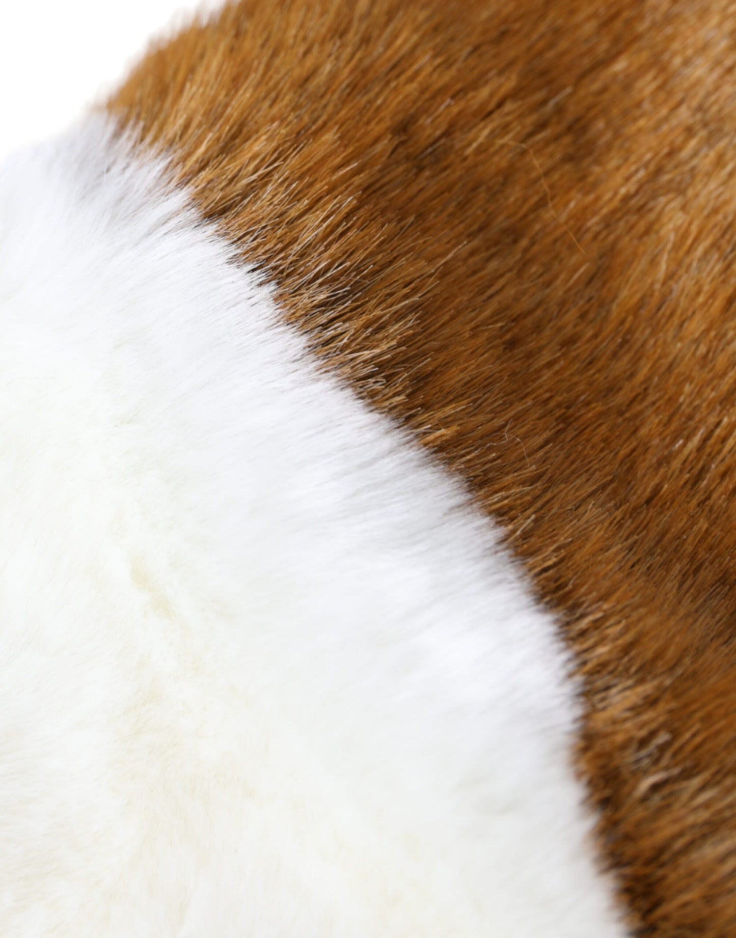- Brown White Acrylic Knitted Fur Mitten Gloves